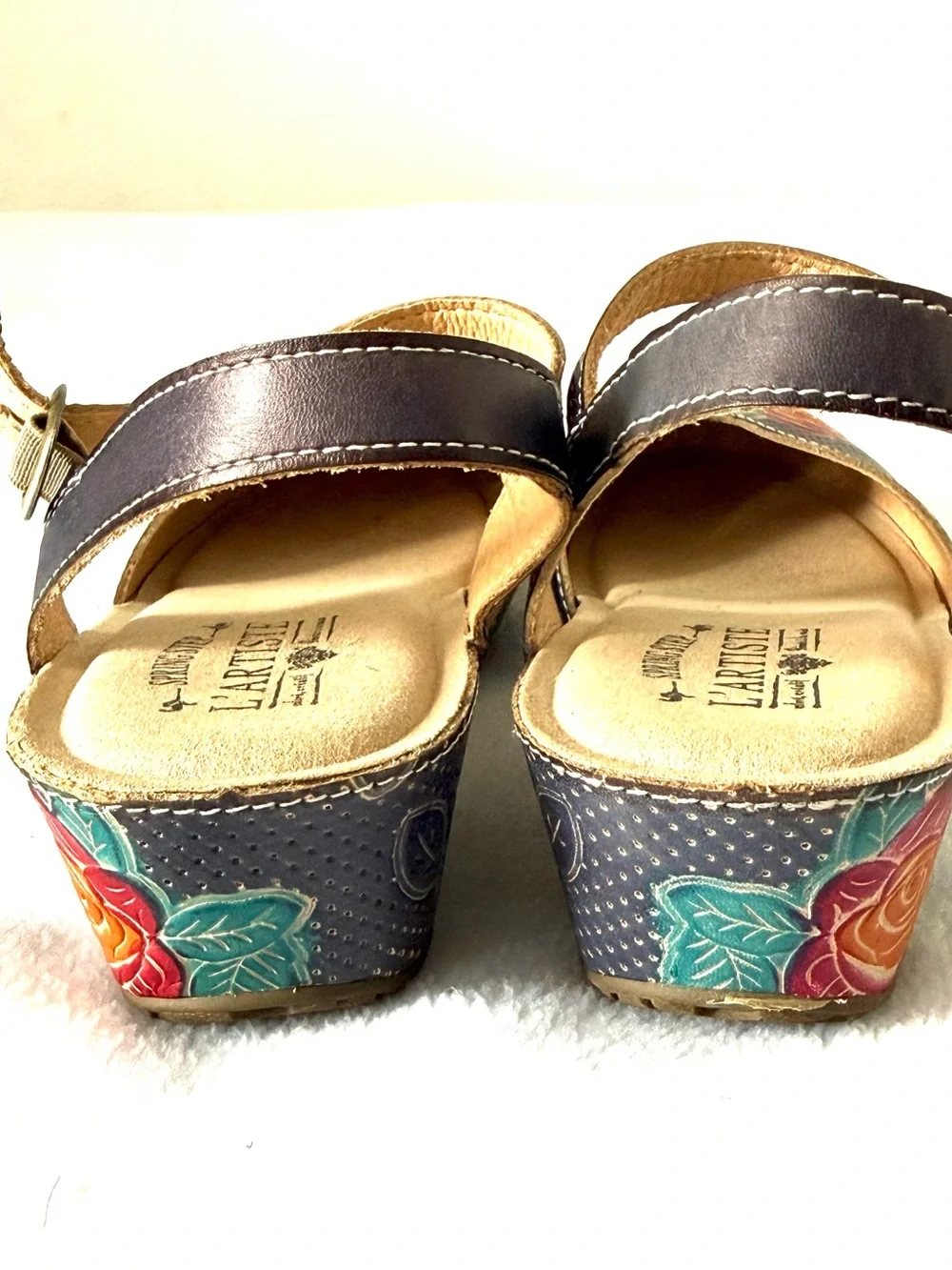 L'Artiste by The Spring Step Lizzie-Rose Wedge Sandals US7.5-8